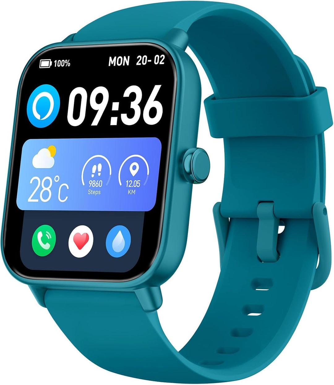 Smartwatch Herren mit Telefonfunktion, Alexa eingebaute, 1.8'' Fitnessuhr Damen mit Herzfrequenz, Sp