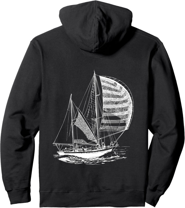 Zweimaster Segelboot unter Segeln, Kapitän Skipper Segel Pullover Hoodie