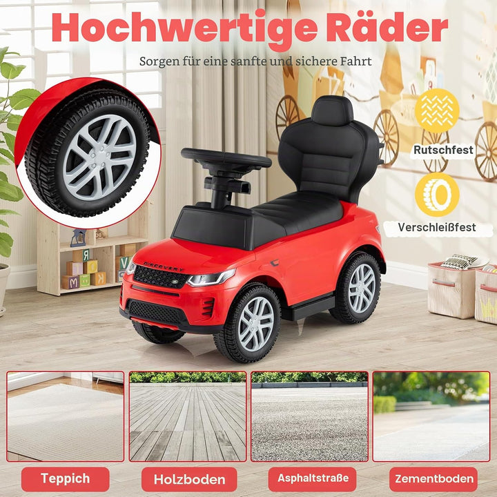 SOARS 3 in 1 Land Rover Rutschauto, Rutschfahrzeug mit Abnehmbarer Schiebstange, verstellbarem Schut