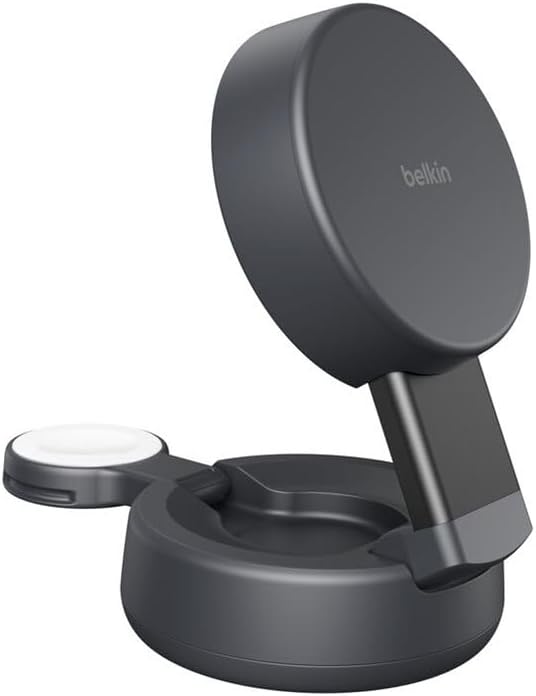 Belkin UltraCharge Pro 2-in-1 Qi2 Induktive Ladestation, 25W – Schwarz | Verstellbar, Qi2.2-zertifiz