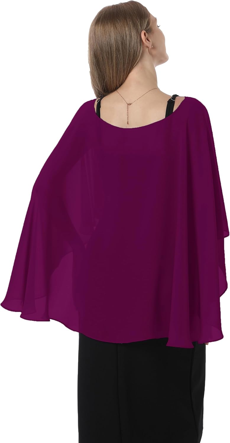 Damen Chiffon-umhang001 Pashmina-Schal Einheitsgrösse Fuchsia, Einheitsgrösse Fuchsia