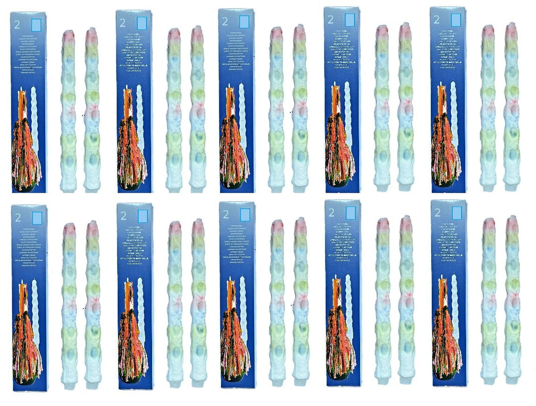 Hillfield® 20 Tropfkerzen bunt Partykerzen Spitzkerzen Dekokerzen Bunte Tropfkerze (20 Stück (10 Pac