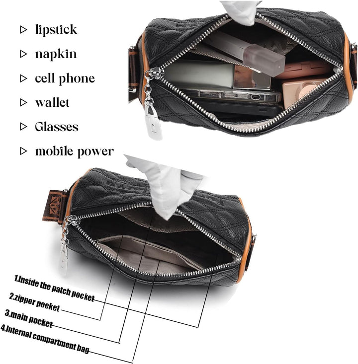 EINYNIUER umhängetasche Damen klein Crossbody Bag veganes Leder Bauchtasche stylisch brustbeutel Mod
