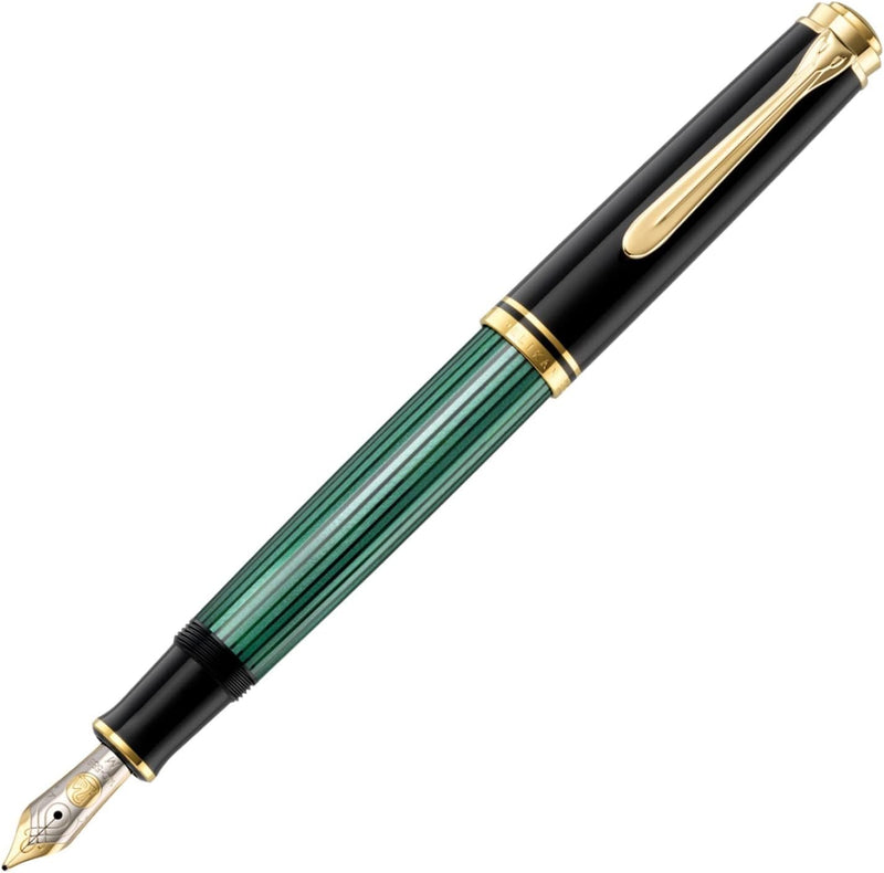 Pelikan Premium M600 Füllfederhalter, Feder B Plume schwarz/grün, schwarz/grün