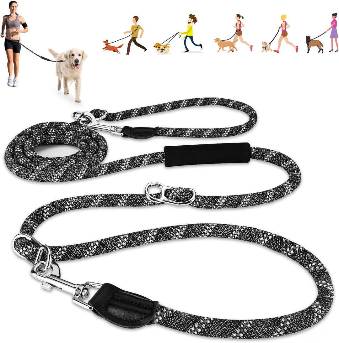 Hundeleine 3m für Kleine mittelgrosse Hunde, 8in1 Schleppleine mit 3 Verstellbare Schnalle und Griff