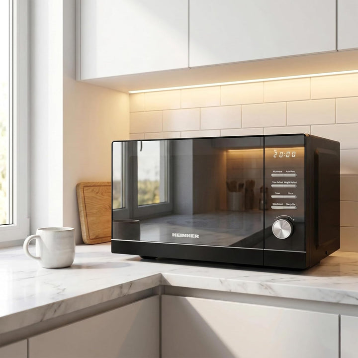HMW-MD25DMRBK Mechanischer Mikrowellenherd, 25 l, 800 W Aufsatz-Mikrowelle mit 5 Leistungsstufen, Ti