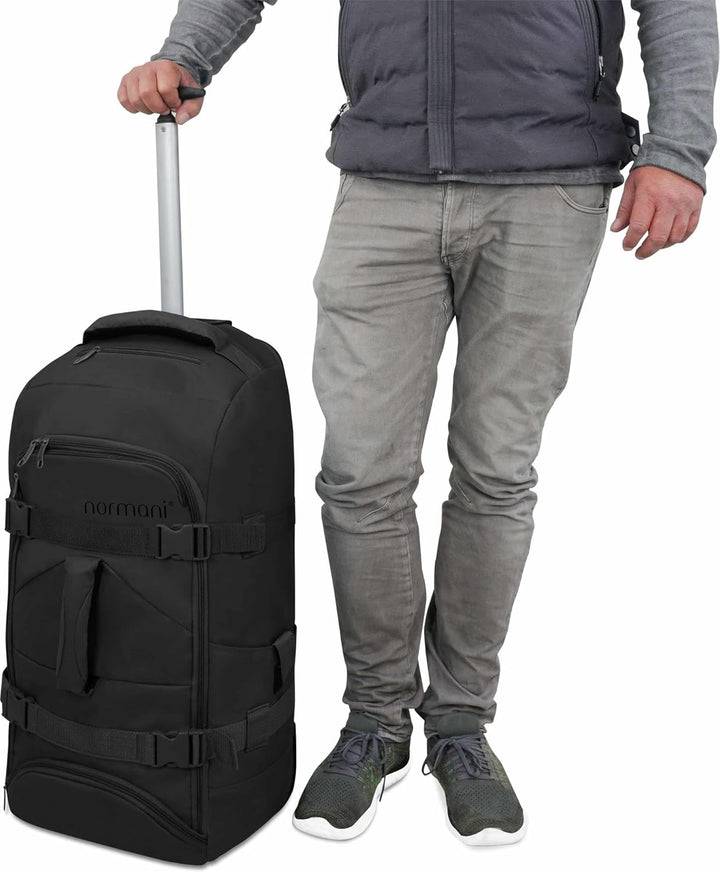 normani Reisetasche mit Rollen und Rucksackfunktion 60 L Reisetrolley Rucksack mit Rollen mit 4 Klei
