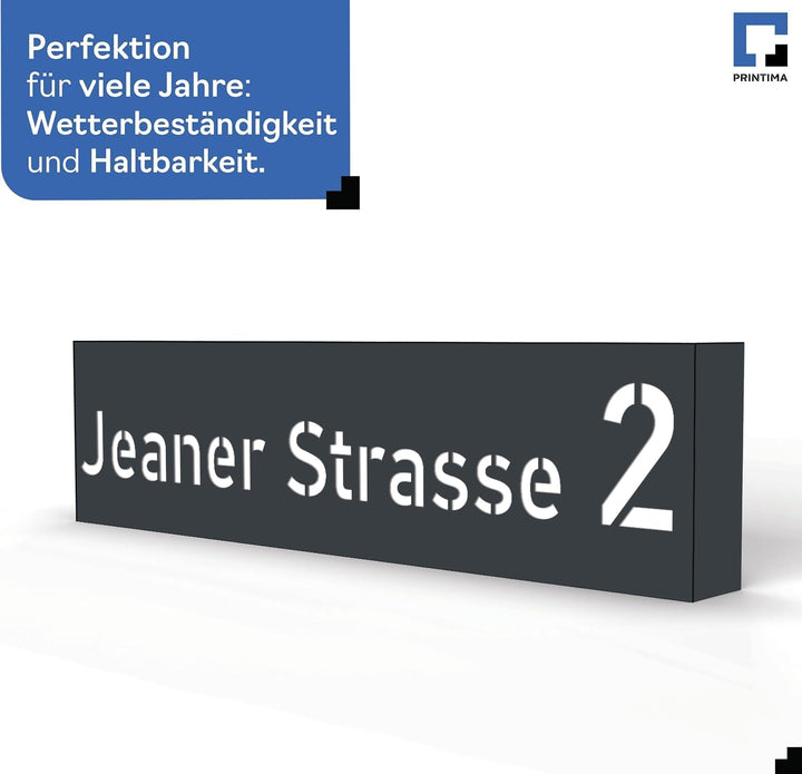 40x10cm Personalisieren Sie Ihre Modern Hausnummer Beleuchtet LED, 230V mit Dämmerungssensor, Hausnu