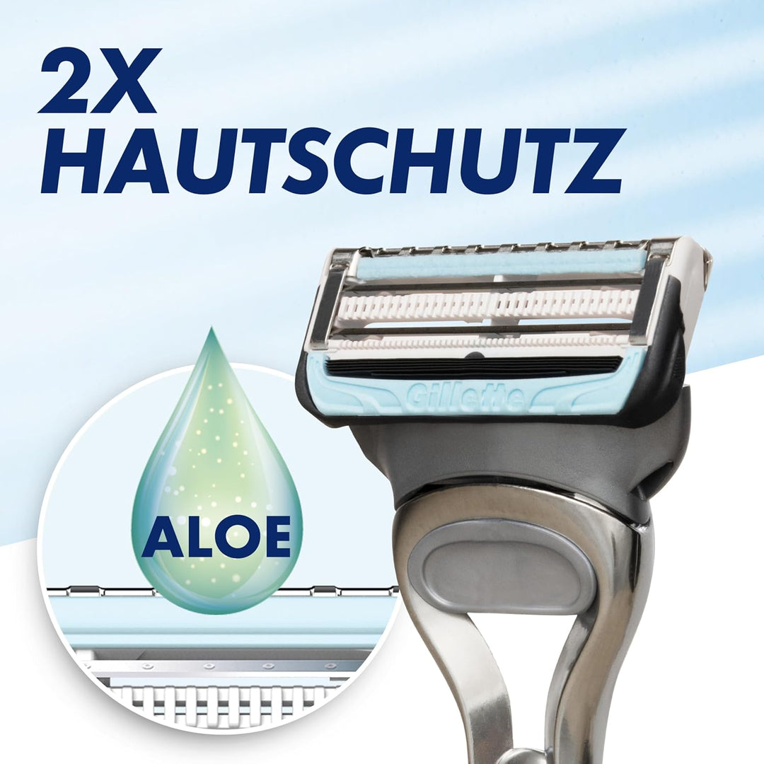 Gillette SkinGuard Sensitive Rasierklingen für Rasierer, 8 Ersatzklingen für Nassrasierer Herren mit
