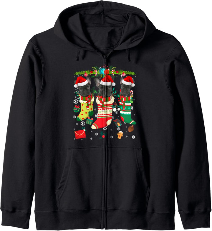 Französische Bulldogge, lustige Weihnachts- und Adventszeit Kapuzenjacke
