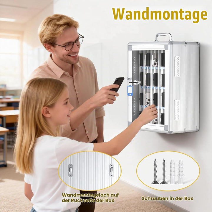 Glosen Handy aufbewahrungsschrank, Handy schliessfach aufbewahrungsschrank [Wandmontiert] [Aluminium