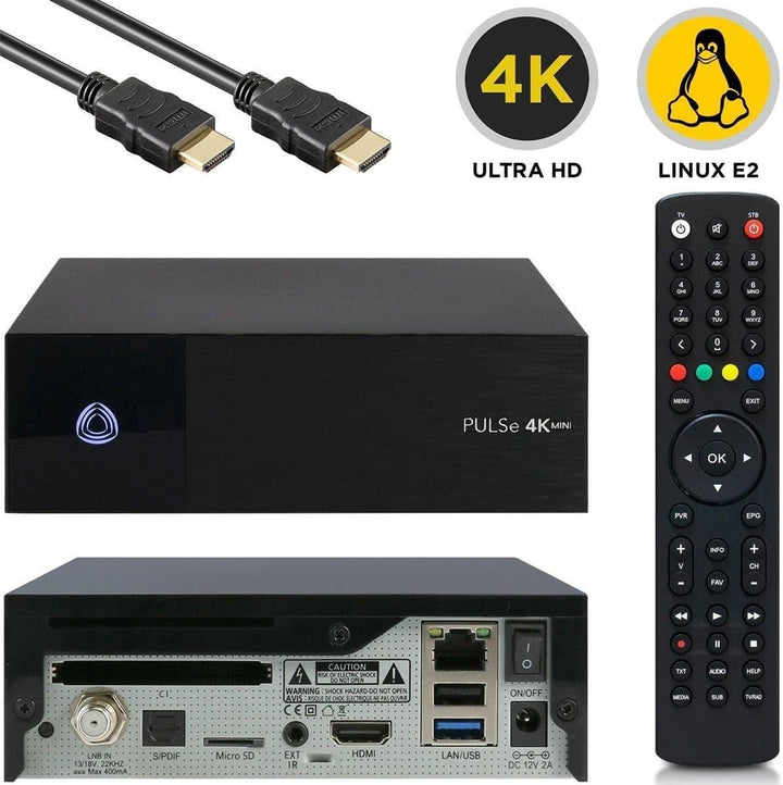 ab Pulse AB Pulse 4K Mini-UHD-Satellitenempfänger DVB-S2X-Tuner, Linux E2, Ultra HD 2160p, H.265, HD