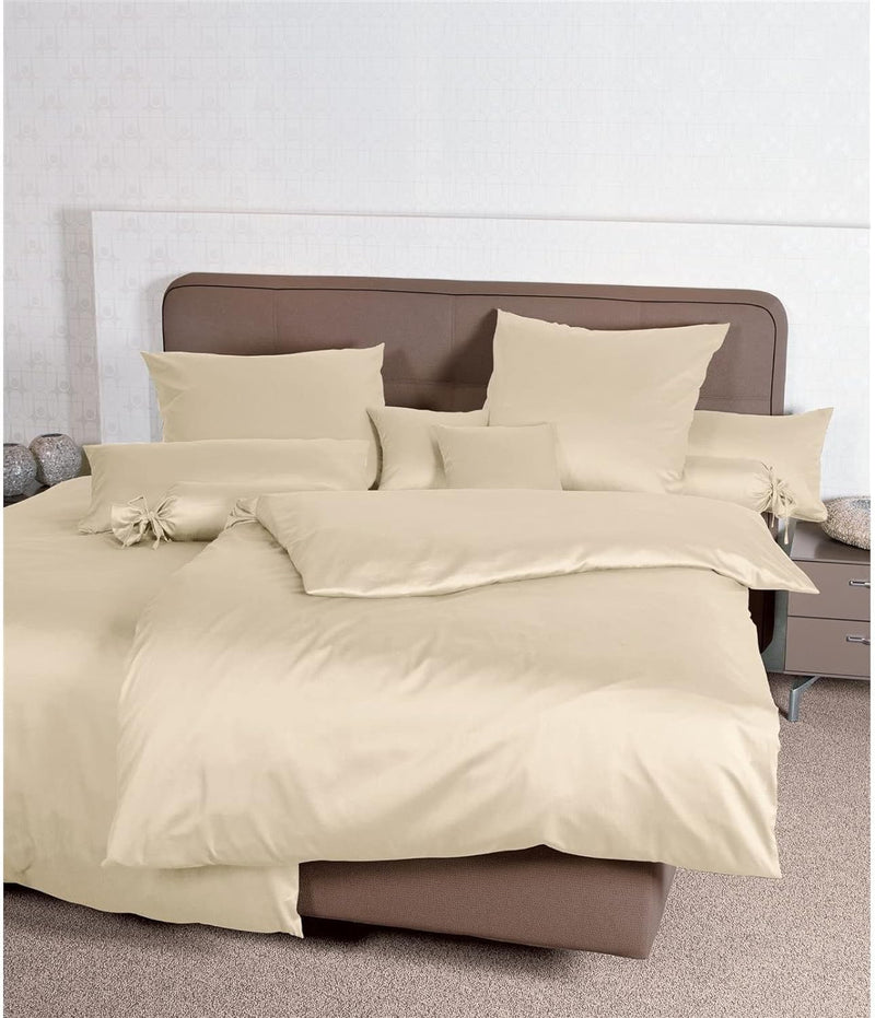 Janine Mako Satin Bettwäsche Uni Colors 240 x 220 cm Creme 240 cm x 220 cm Creme, 240 cm x 220 cm Cr