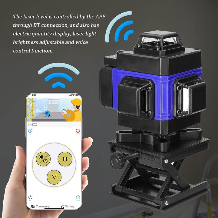 Kreuzlinienlaser mit Stativ, Multifunktionaler 4D-Laser mit 16 Linien,selbstnivellierende Maschine,