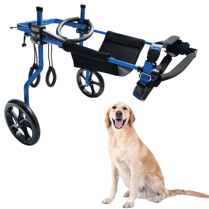 KAJILE Verstellbarer 2-Rad-Hunderollstuhl, XXL-2 Grösse für behinderte Hunde Hinterbeine Rehabilitat