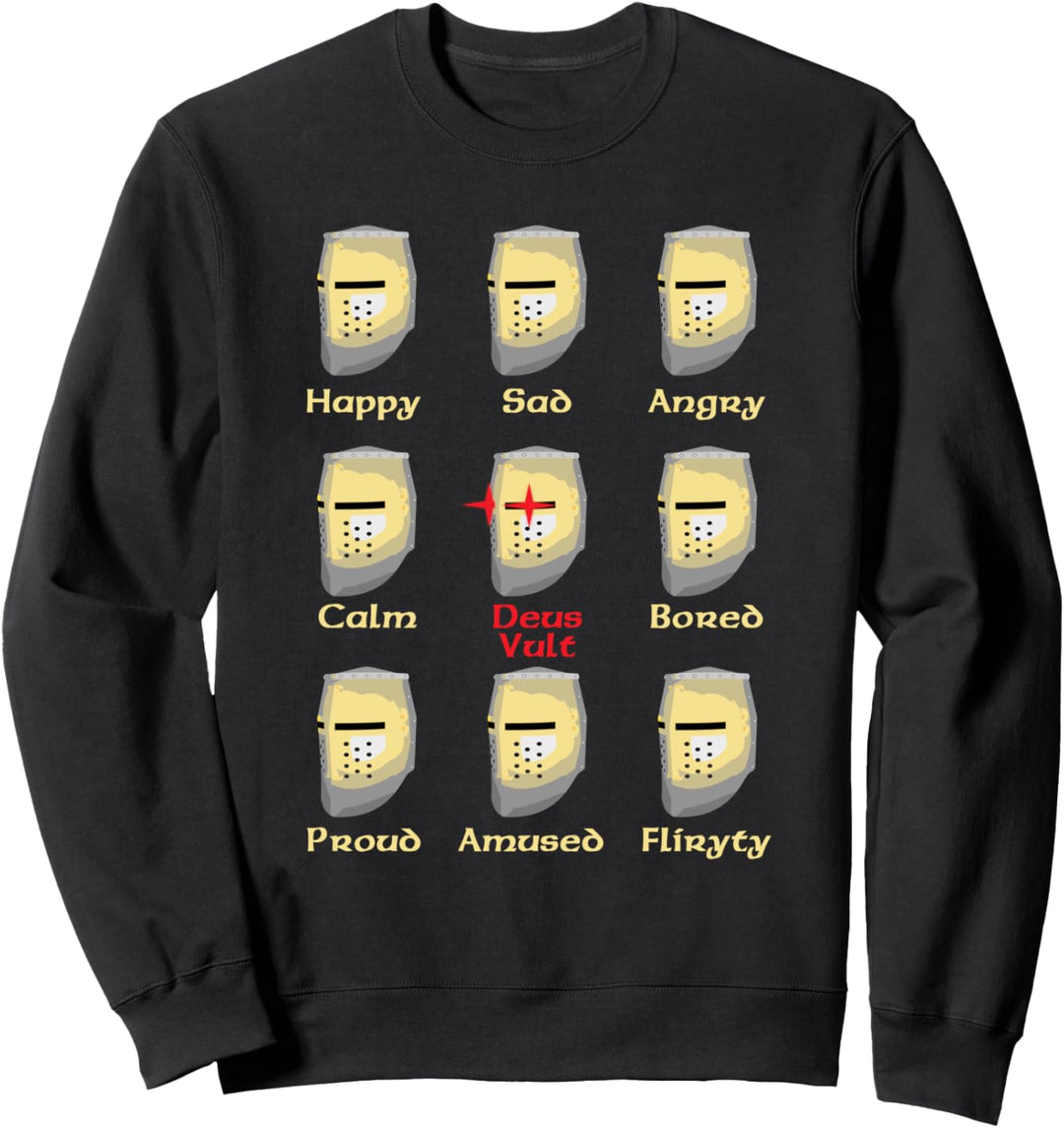 Emotionen Mittelalter Kreuzzug Templer Ritter Helm Sweatshirt