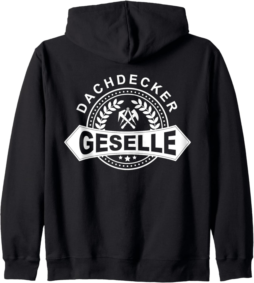 Dachdecker Geselle mit historischem Zunftwappen Kapuzenjacke