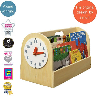 Tidy Books ® Tragbares Bücherregal Kinder, Bücherkiste Kinder, Kinderregal Natur, Montessori Materia