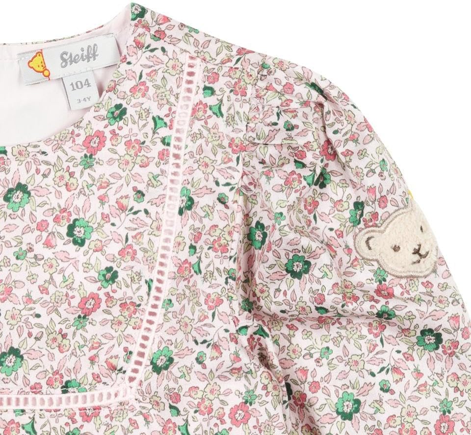 Steiff Mädchen Rüschen Blumenmuster Kleid 110 Barely Pink, 110 Barely Pink