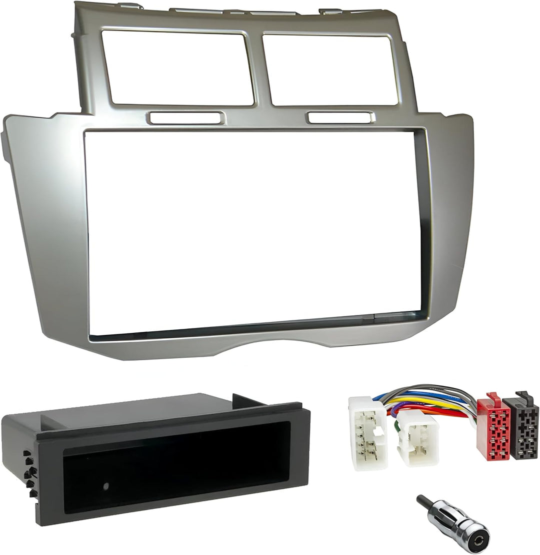 Sound Way 1 DIN / 2 DIN Autoradio Radioblende RadioRahmen, Antennenadapter, ISO-Anschlusskabel kompa