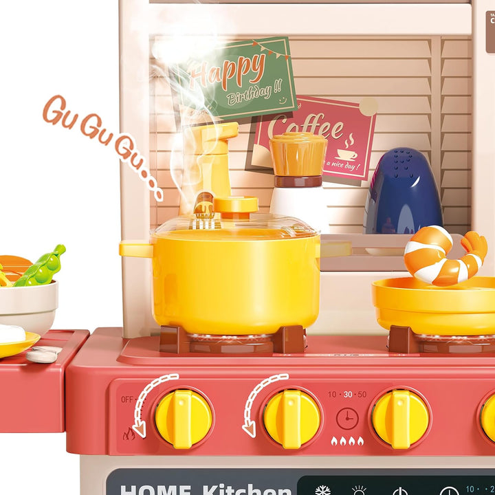 deAO Kinderküche “My Little Chef“ mit Sounds und Licht, Dampf, 50PCS kinderküche zubehör enthalt Ges