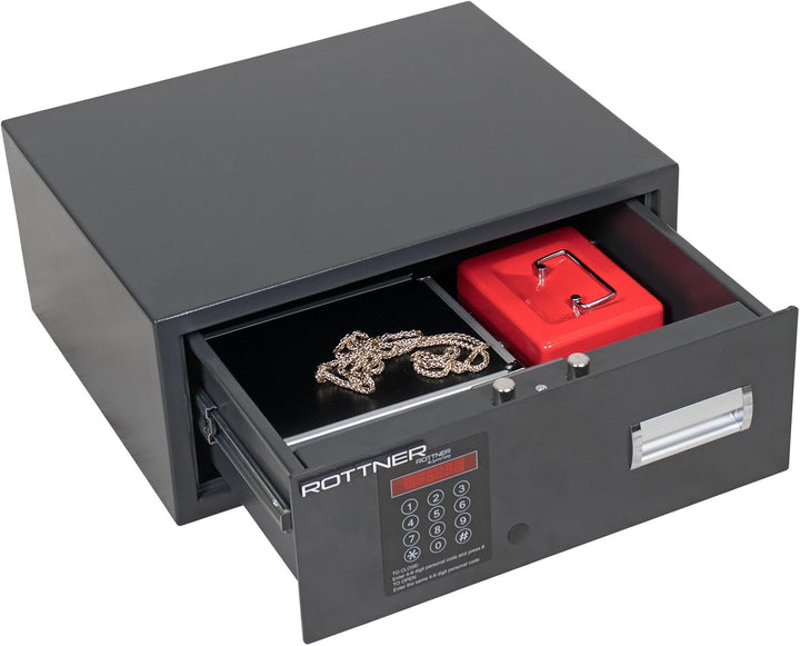 HomeDesign Schubladentresor HDS-9100 Elektronikschloss Anthrazit, mit mechanischer und elektronische
