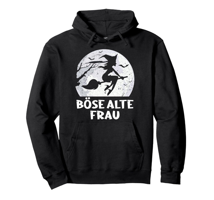 Hexe Oma Grossmutter Rentnerin Sarkasmus Biker Böse Alte Frau Pullover Hoodie