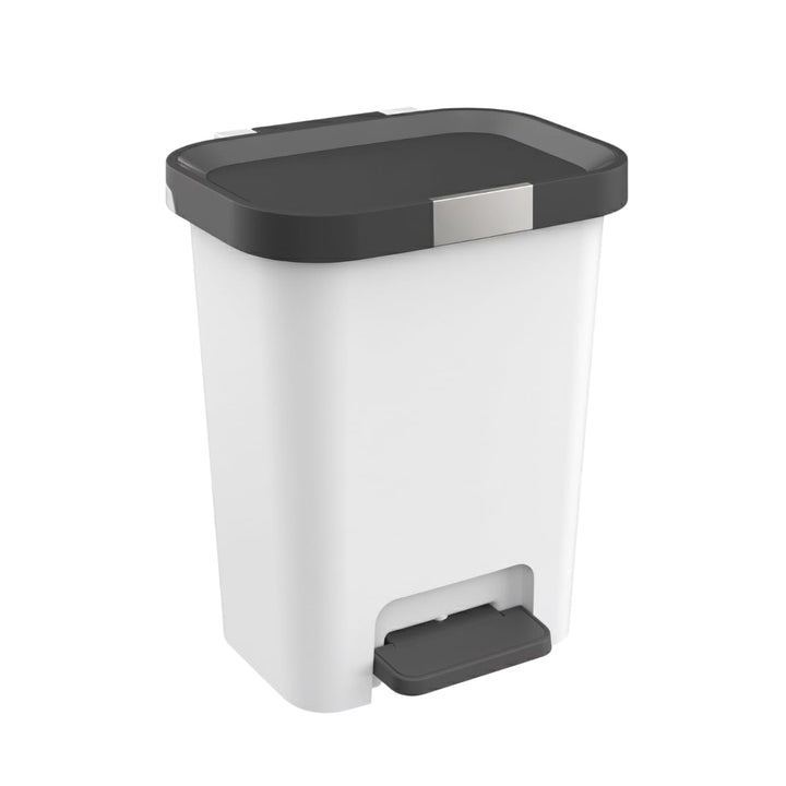 Mülleimer 25 L mit Deckel und Pedal - Treteimer, Abfalleimer mit Soft-Close, verschliessbarem Deckel