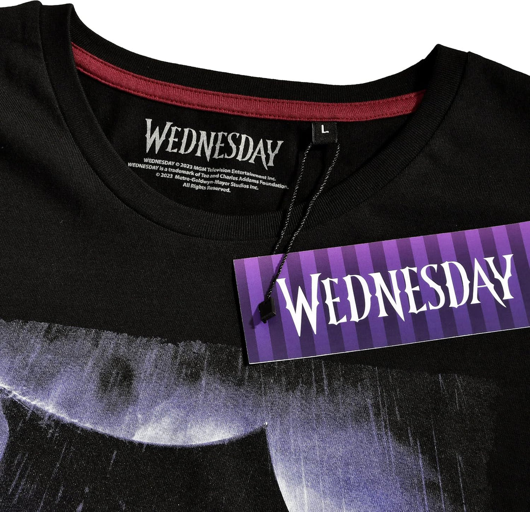 Elbenwald Wednesday T-Shirt mit verschiedenen Motiven für Herren Damen Unisex Baumwolle schwarz, Tea