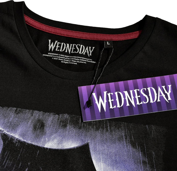 Elbenwald Wednesday T-Shirt mit verschiedenen Motiven für Herren Damen Unisex Baumwolle schwarz L Te