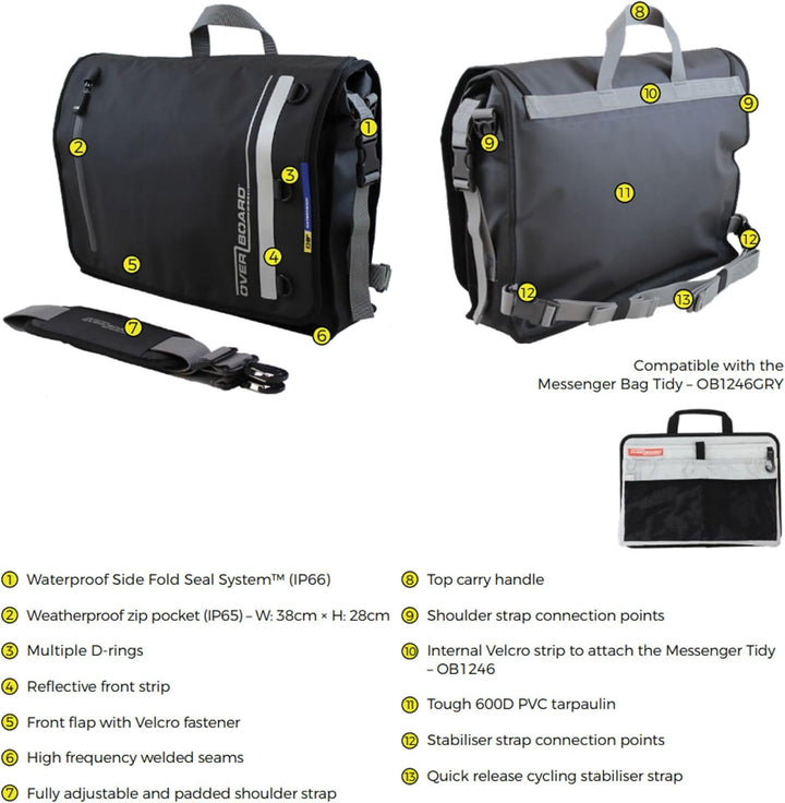 Overboard wasserdichte Messenger Bag Kurier Tasche