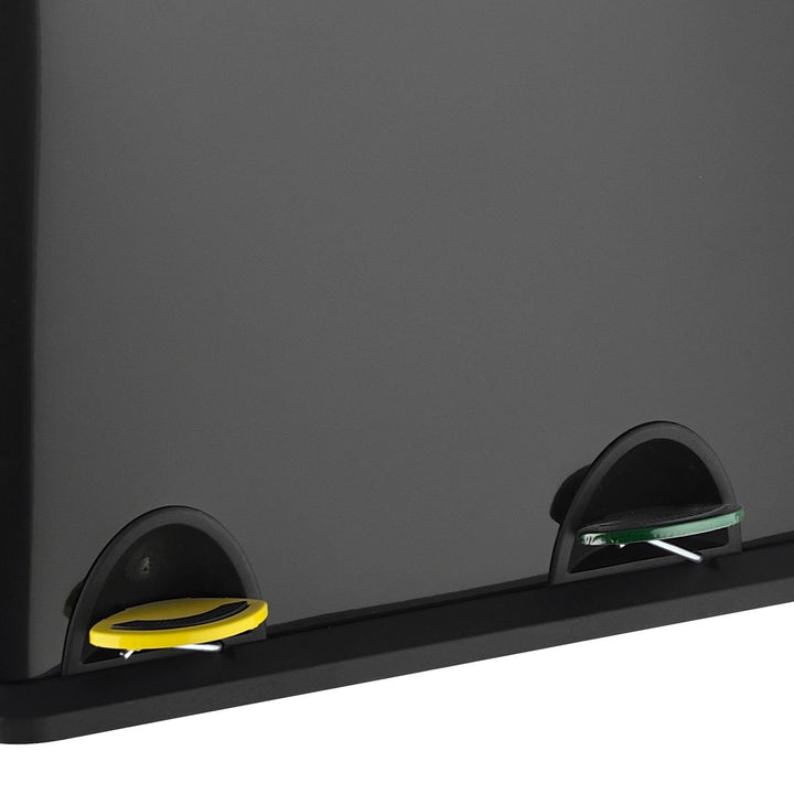 SVITA TC2Combo26 Küchen-Eimer 26Liter Schwarz 8L+18L kombiniert doppelt Abfalleimer 2er-Mülleimer Mü