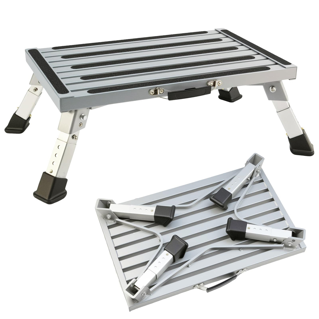 Wohnwagen Trittstufe, Premium Klappstufe Tritthocker, Wohnwagen Trittstufe Klappbar, Alu Tritthocker