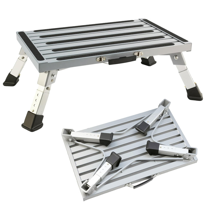 Wohnwagen Trittstufe, Premium Klappstufe Tritthocker, Wohnwagen Trittstufe Klappbar, Alu Tritthocker