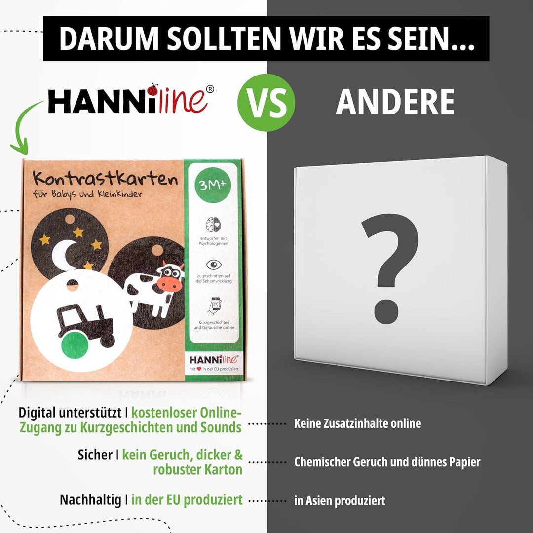 Kontrastkarten Baby [Made in EU] 20 Bilder 11 Karten Baby Spielzeug ab 3 Monate | mit Schlaufe, Elte