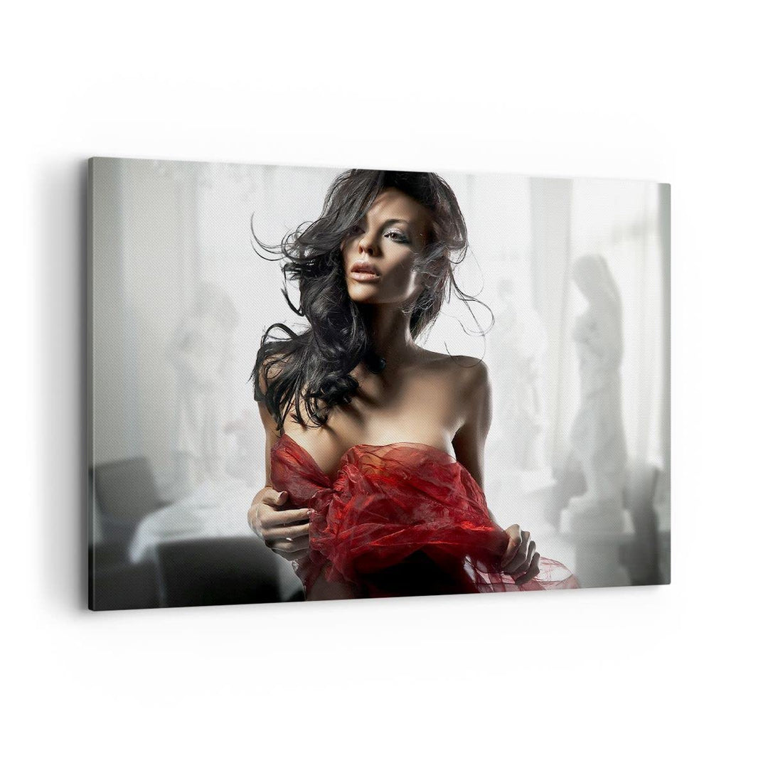 Bilder auf Leinwand 100x70cm Leinwandbild Schönheit Körper Kleid Eleganz Gross Wanddeko Bild Schlafz