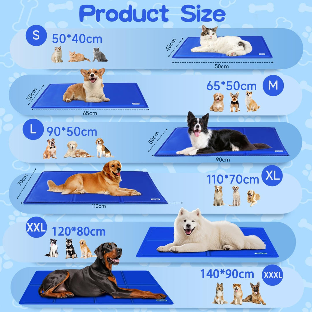 Nobleza Kühlmatte Hunde Extra Gross, 140 * 90cm, Kühldecke Selbstkühlend Ungiftige Gelauflagen, Kühl