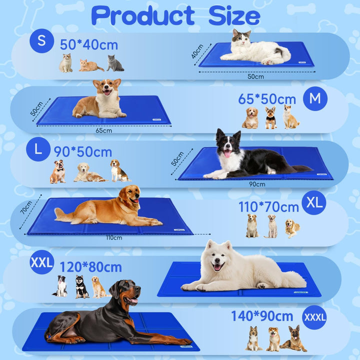 Nobleza Kühlmatte Hunde Extra Gross, 140 * 90cm, Kühldecke Selbstkühlend Ungiftige Gelauflagen, Kühl
