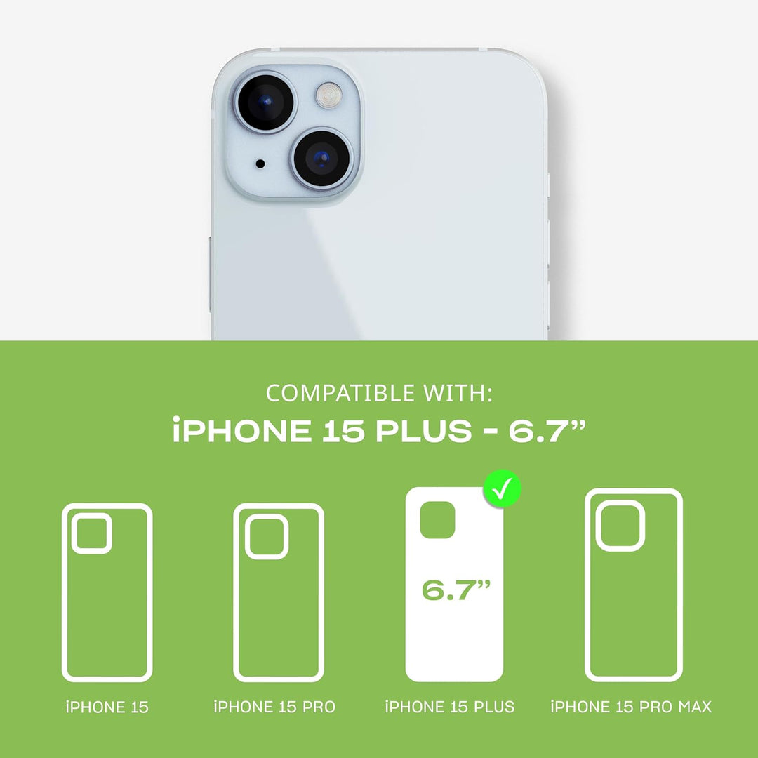 Tech21 Evo Clear Handyhülle für iPhone 15 Plus - Kompatibel mit MagSafe - Transparent - Wissenschaft