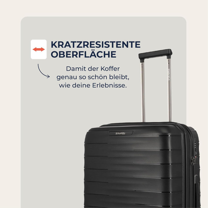 Travelite Koffer Set 3-teilig, MOOBY S/M/L, Kratzfeste Hartschale, mit recyceltem Material 55/66/77