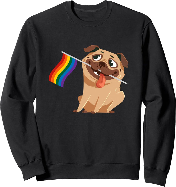 Lustige Schwul Lesbische Stolz Mops LGBT Flagge Stolz Monat Sweatshirt