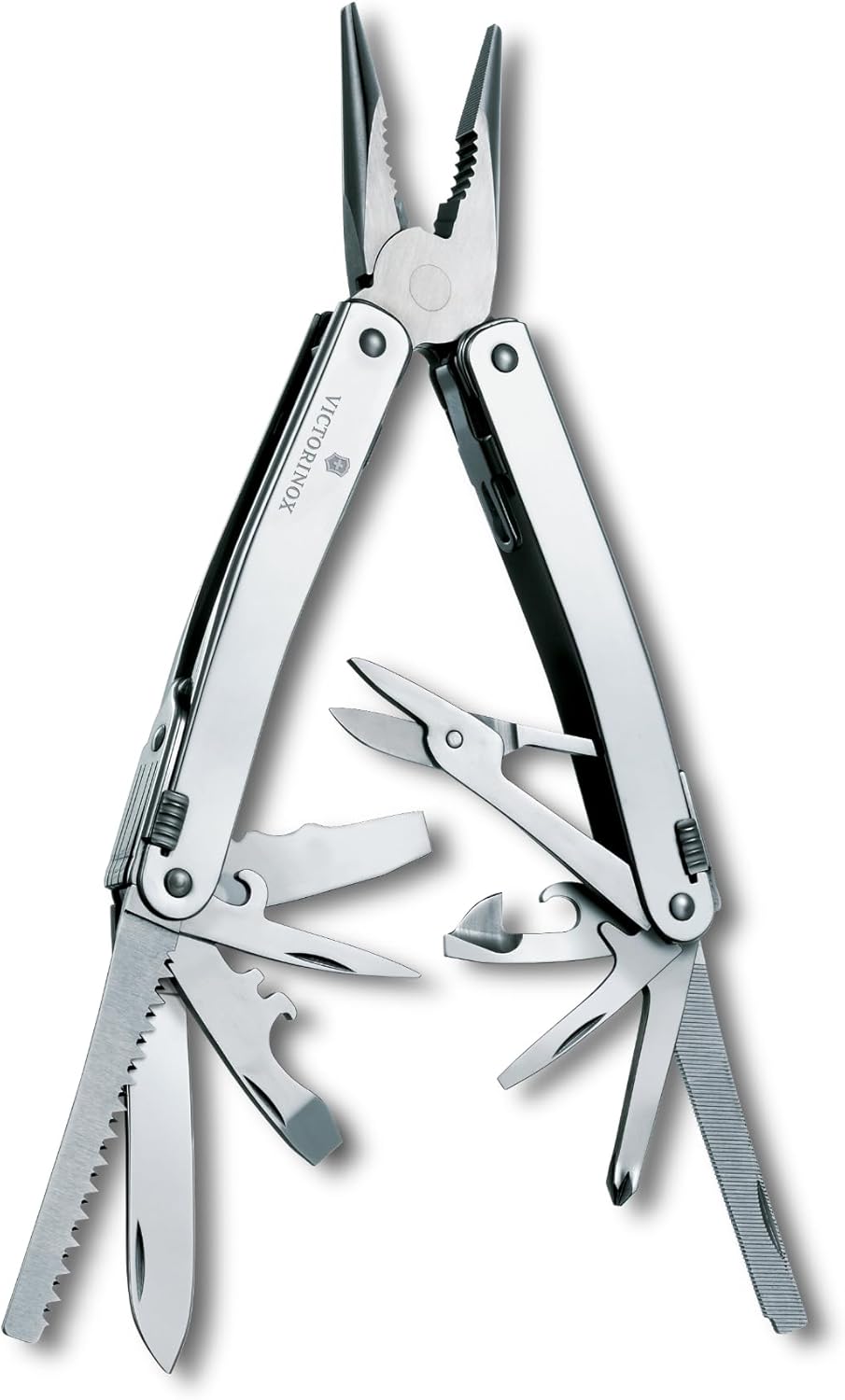 Victorinox, Multifunktionswerkzeug, Swiss Tool Spirit X, Silber (24 Funktionen, Feststellklinge, Kom