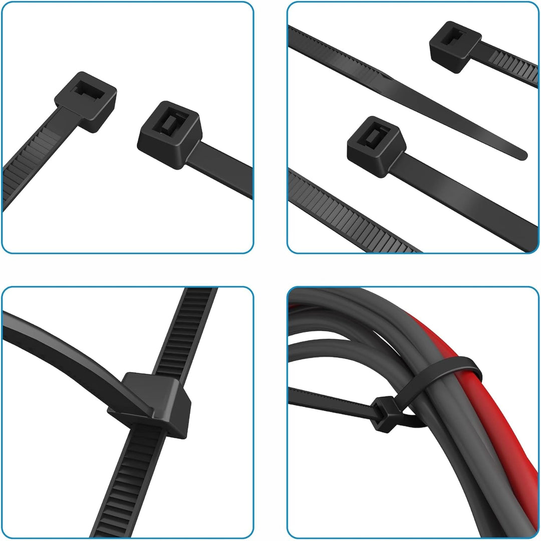 Kabelbinder Extra Lang schwarz - 530mm x 4,8mm, 100 Stück 100 Stk. schwarz, 100 Stk. schwarz