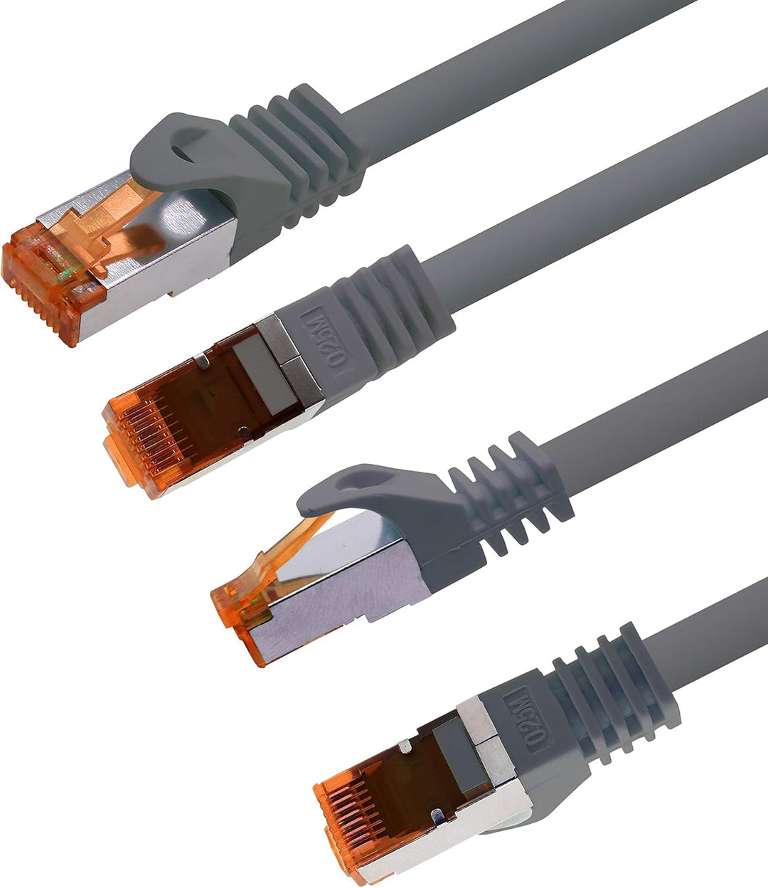 1aTTack.de 5m - Cat.7 Netzwerkkabel Grau - 10 Stück Gigabit Ethernet LAN Kabel 10000 Mbit s Patchkab