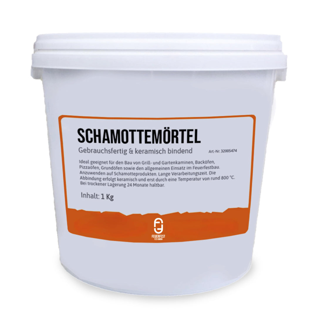 Feuerfest 123 - Schamottemörtel [Menge 1 kg] - Für Kaminöfen, Öfen & Grills - Feuerfester Mörtel 1.4