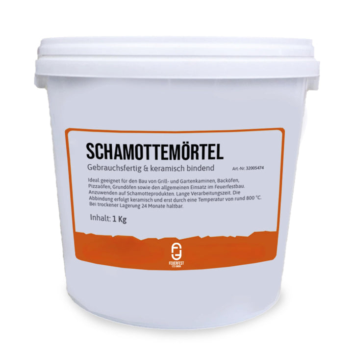 Feuerfest 123 - Schamottemörtel [Menge 1 kg] - Für Kaminöfen, Öfen & Grills - Feuerfester Mörtel 1.4