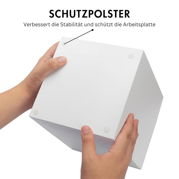 YEW DESIGN Kleiner Eckiger Mülleimer in Weiss Matt, 7,5 L / 2 Gallonen – Papierkorb für Zuhause, Bad