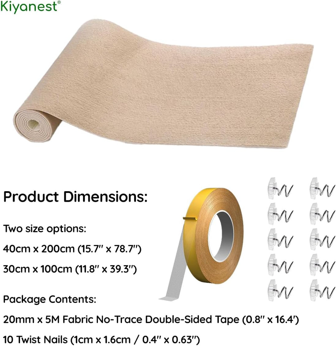 Selbstklebendes Katzenkratzbrett – Kratzspielzeug für Katzen – Zwei Grössen 200x40cm & 30x100cm Khak