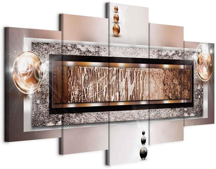 murando - Bilder Abstrakt 150x75 cm Vlies Leinwandbild 5 tlg Kunstdruck modern Wandbilder XXL Wandde