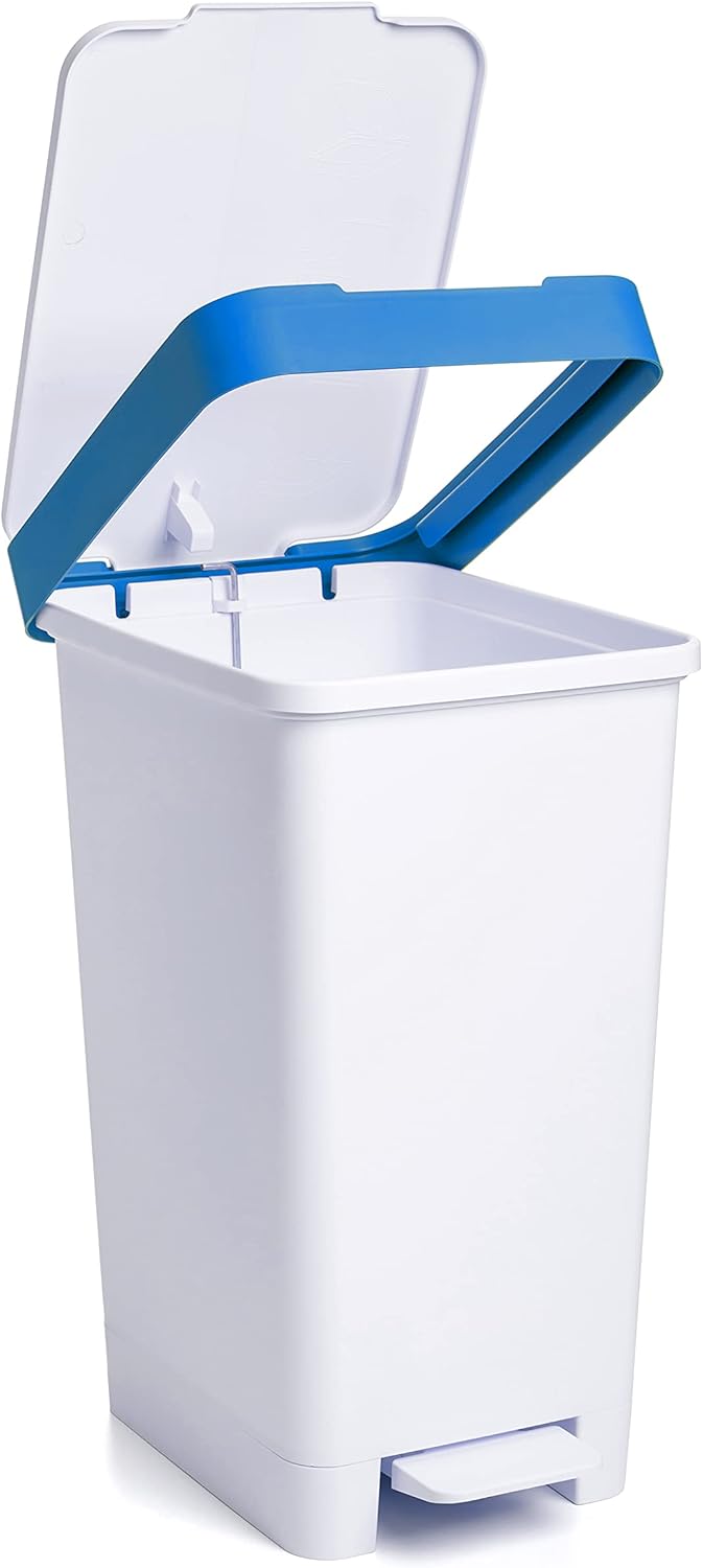 TATAY Mülleimer Küche Smart, 25L Fassungsvermögen, Einziehbares Pedal, Polypropylen, BPA-frei, 30L M